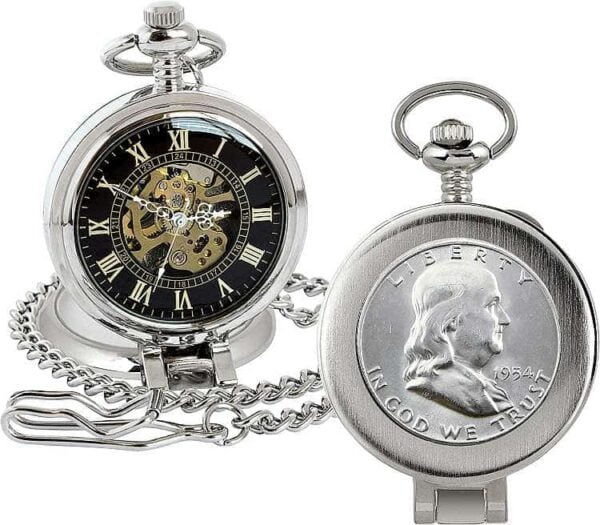 Coin Pocket Watch with Skeleton Movement